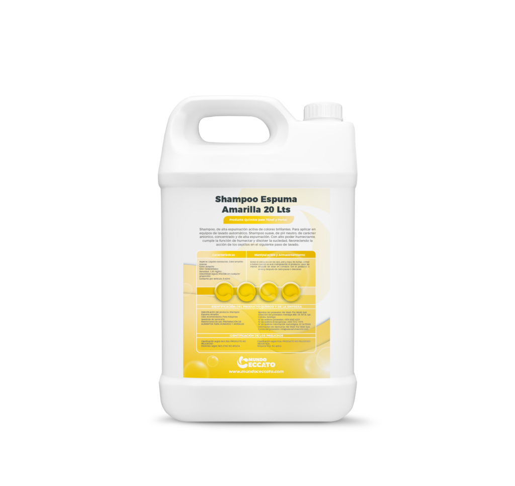 Shampoo Espuma Amarilla 20 Lts