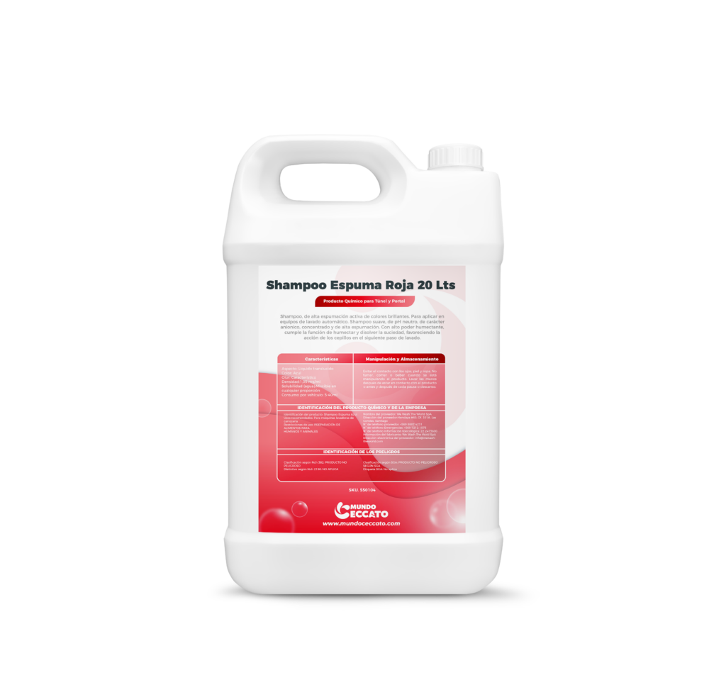 Shampoo Espuma Roja 20 Lts
